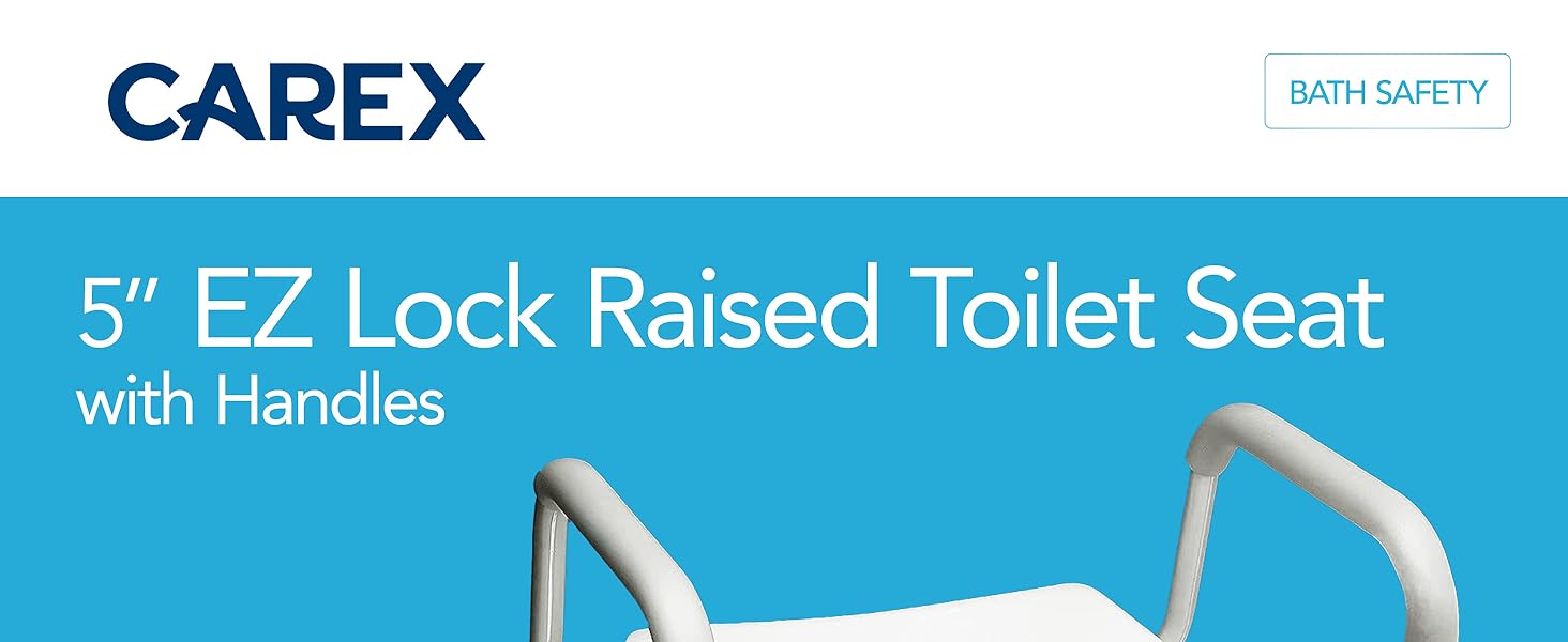 Raised Toilet Seat with Lock and Handles for Safety and Security