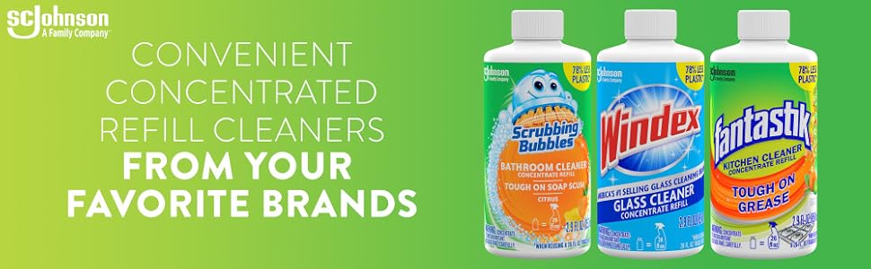 Scrubbing Bubbles Windex Fantastik Bathroom Cleaner Concentrate Starter Pack