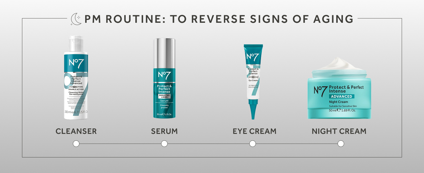 No7 Protect &amp;amp; Perfect Intense Advanced Serum Anti-Aging Face Serum Firms Fine Lines and Wrinkles