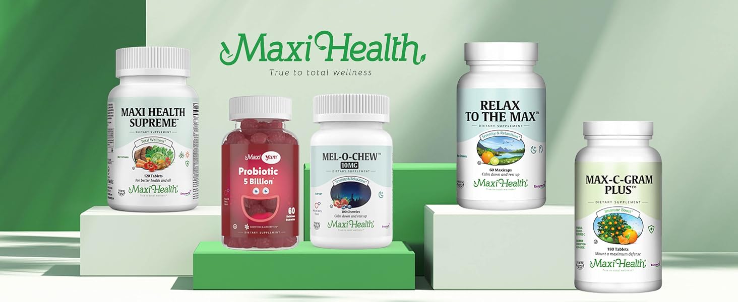 Maxi Health Vitamins Supplements Pills Gummies Chewable Premium Supplement