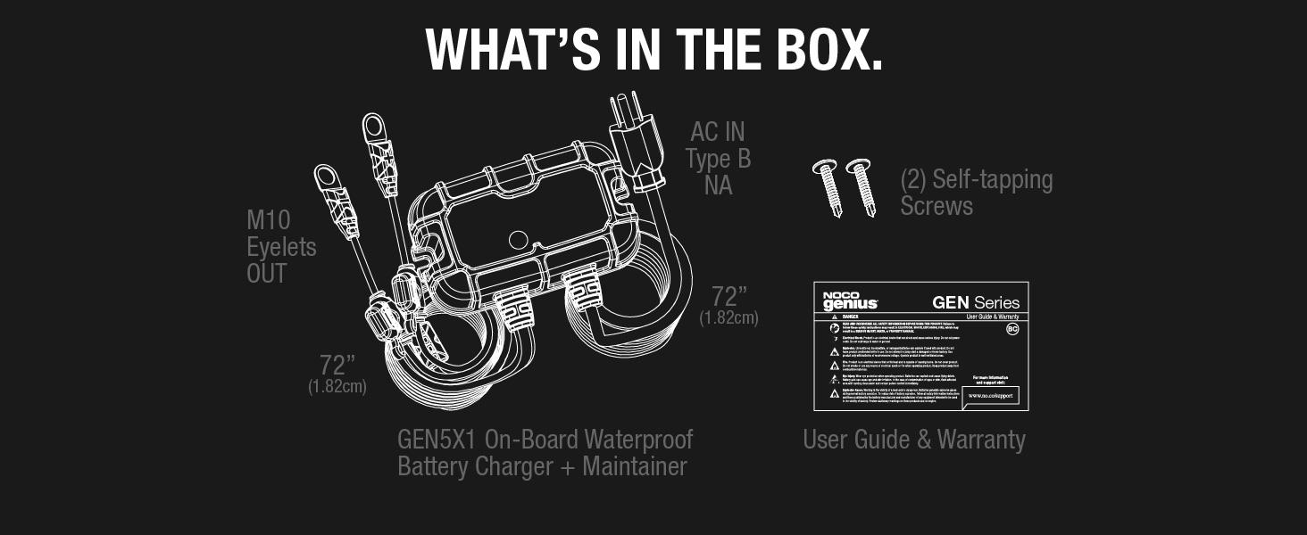 GEN5X1, 1-Bank, 5-Amp Fully-Automatic Smart Marine Charger, 12V Onboard Battery Charger