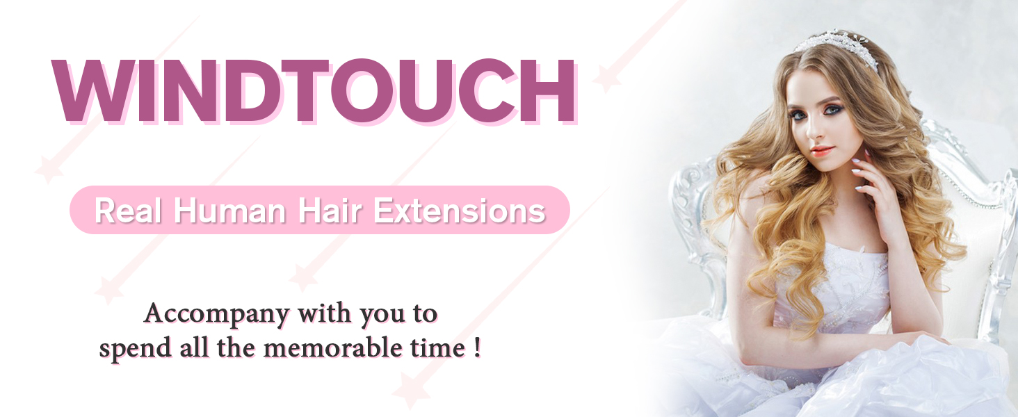 WindTouch Clip in Hair Extensions Real Human Hair