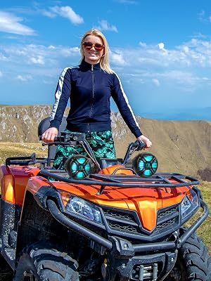 Pyle Marine ATV Powered Speakers - 4.0 Wireless Bluetooth, 1000Watt, Color Changing LED Lights,