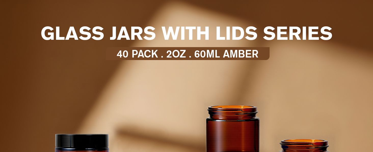 2 oz glass jars amber