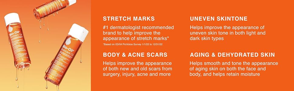 Stretch Marks, uneven skin tone, body &amp; acne scars, aging &amp; dehydrated skin