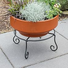 Short Plant stand wrought iron porch patio indoor outdoor planter flower pot