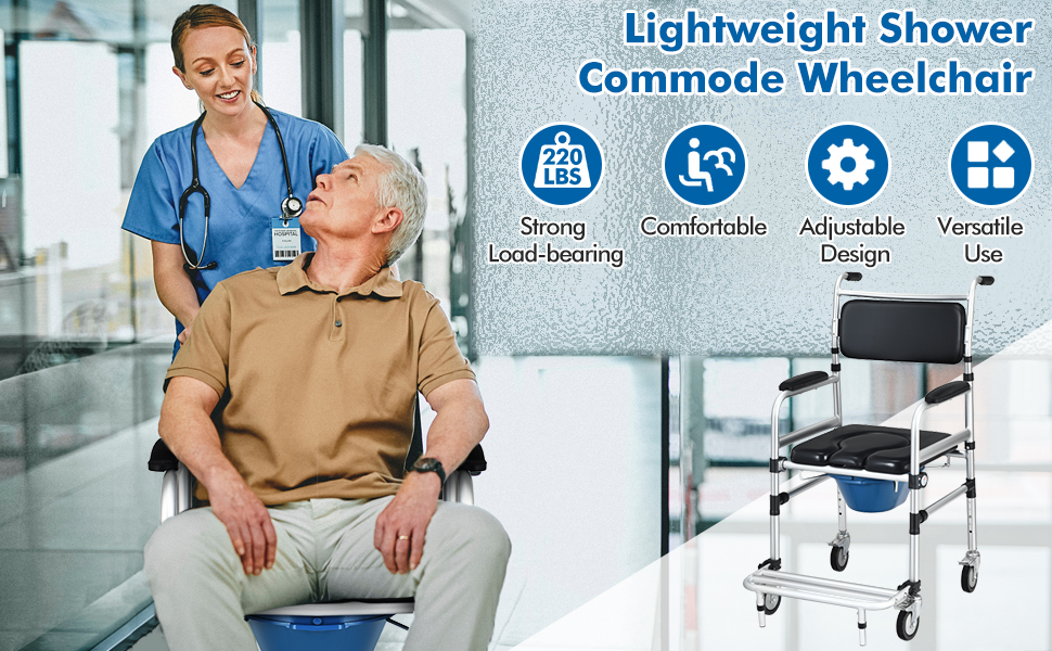 Shower Commode Wheelchair