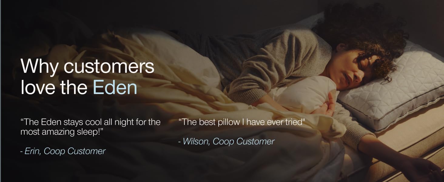 coop sleep goods eden adjustable cooling pillow for hot sleepers super soft breathable comfortable