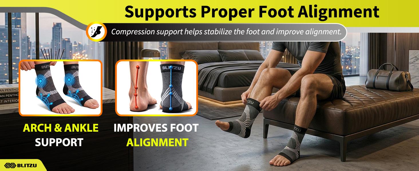 Ankle Brace Foot Compression Socks Sleeves Toeless Footless plantar fasciitis Tendonitis Arthritis