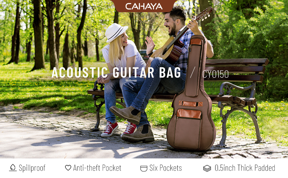 acoustic guitar bag brown