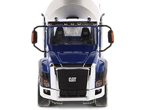 Front view of Cat Cement Mixer truck.