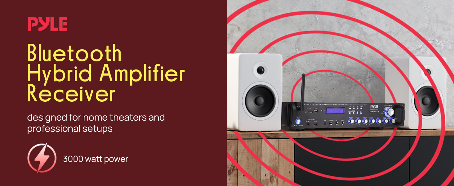 Bluetooth receiver amplifier home stereo wireless speaker speakers audio player system radio