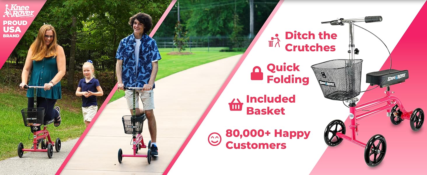 Knee scooter for broken ankle leg foot surgery injury steerable knee walker foldable fsa eligible