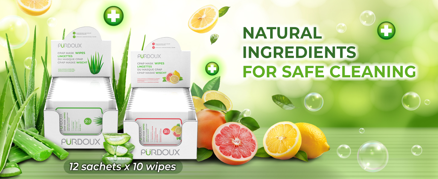purdoux cpap wipes for cpap machines travel wipes unscented scented 100% cotton