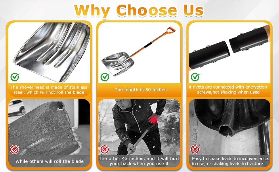Wooden handle shovel can shovel snow, sand, soil and grain.