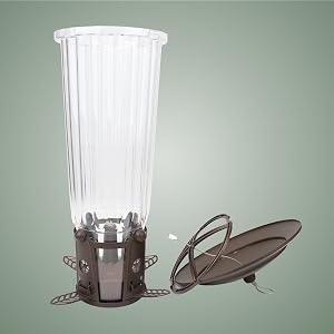 Perky-Pet Squirrel-Be-Gone Bird Feeder with Flexports comes apart for easy cleaning