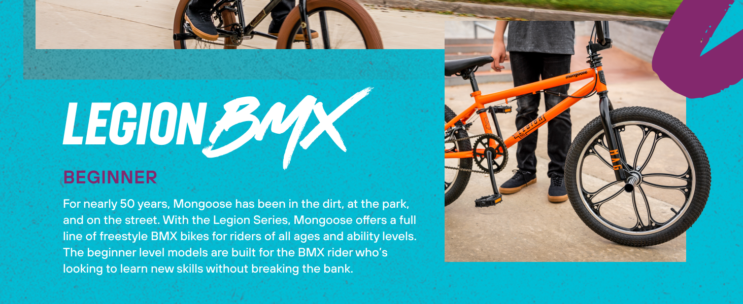 Legion BMX Beginner with copy about the bike youth road cycle trike trek orange razor gifts brake