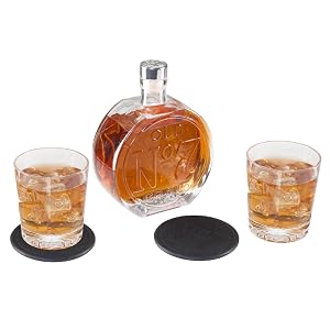 Jack Daniel's, Decanter, Whiskey, Glass, Rocks Glass, Coaster