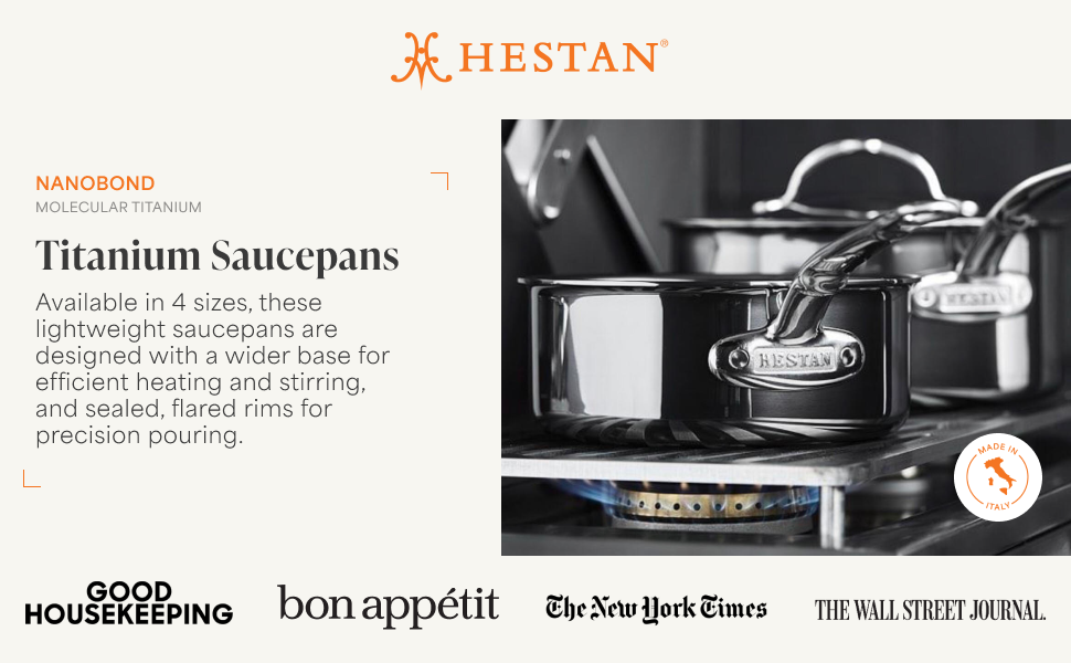 titanium clad stainless steel saucepan
