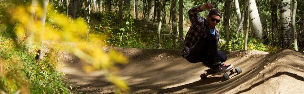 all-terrain longboarder in action