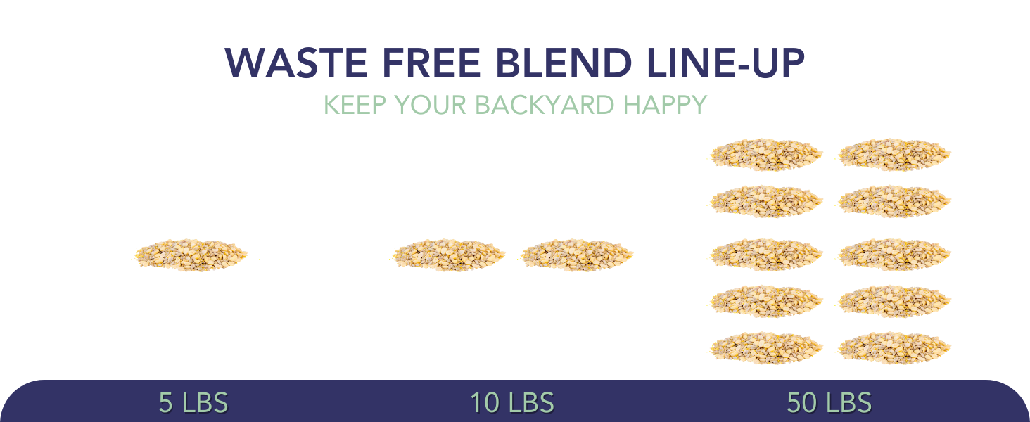 Wild Bird Seed Mix, Waste Free Blend, 50 lbs.
