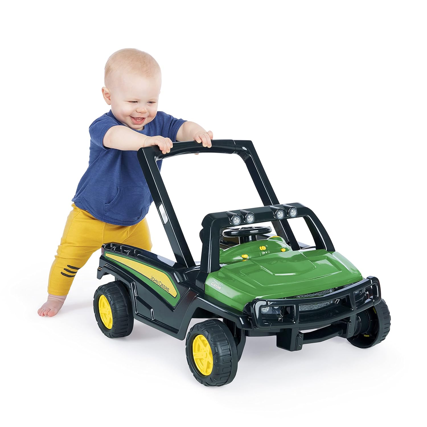 Bright Starts Ford Mustang 4-in-1 Pink Baby Activity Center & Push Walker with Removable Interactive Steering Wheel -Toy, 6 Months and up
