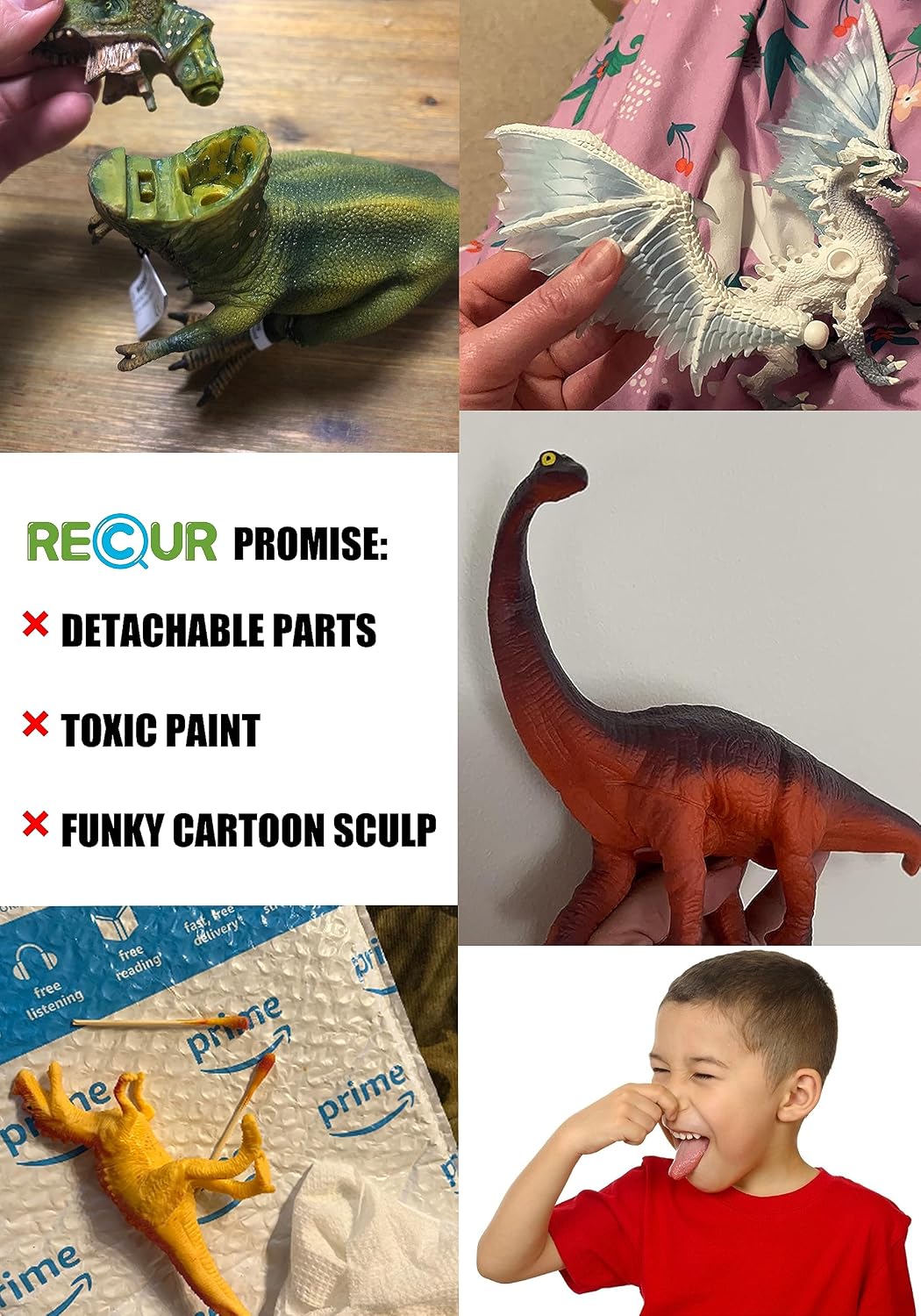 RECUR Jumbo Brachiosaurus Toys Large 20.5 Jurassic Toys Dinosaur Figure Toy Safe Odorless Hand-Painted Figurines for Kids Realistic Design Replica