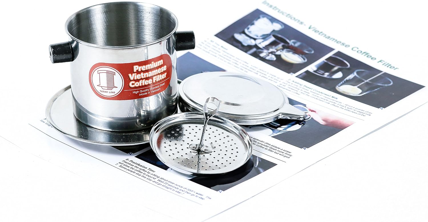 Vietnamese Drip Coffee Maker Filter. Single Cup Serve. Inox. 6 oz Small Stainless Steel