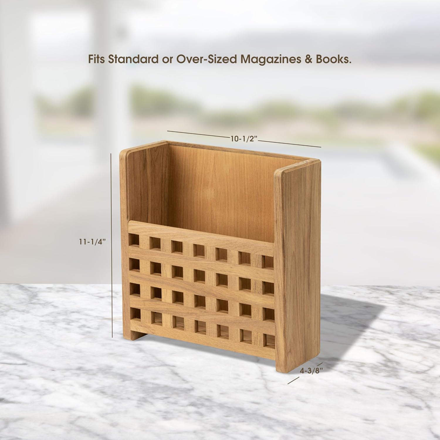 Whitecap 62502 Teak Grate-Front Magazine Rack