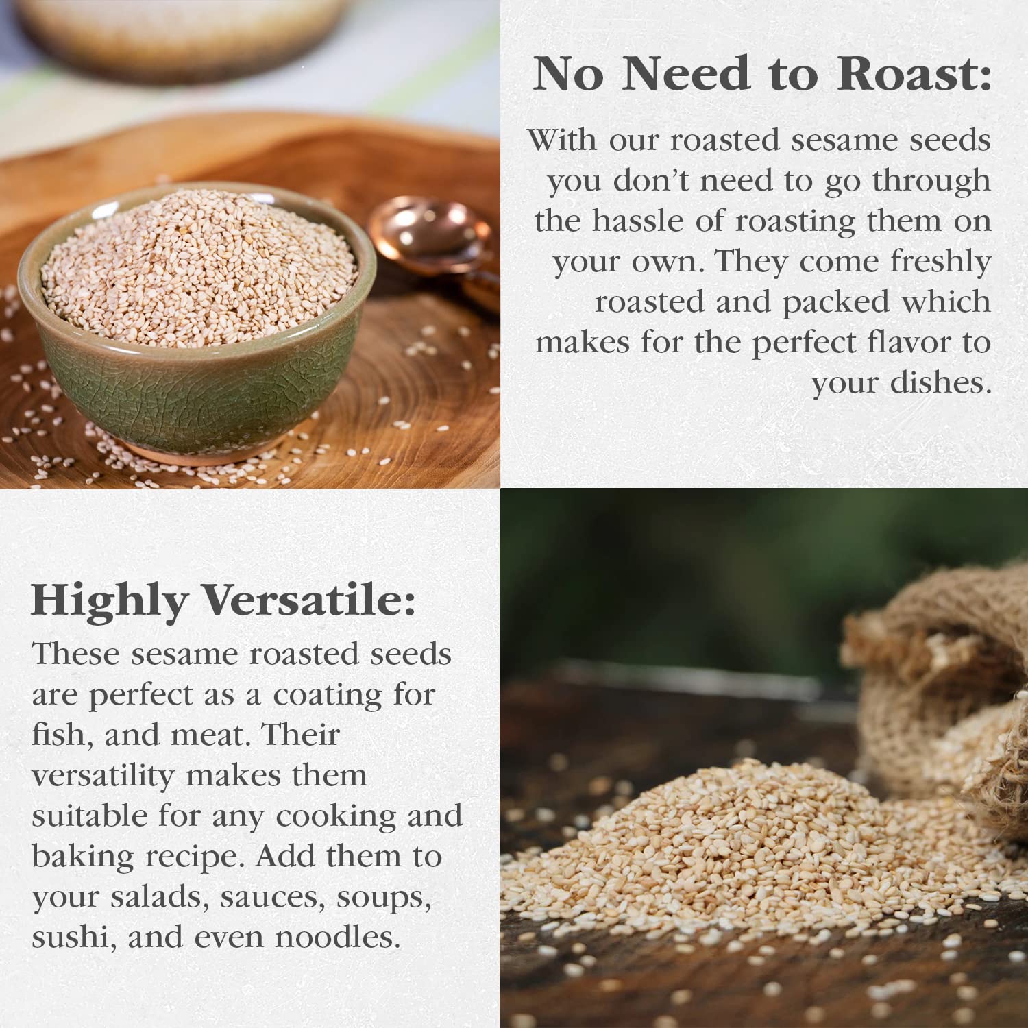 Shirakiku Roasted Sesame Seeds (IRI GOMA) | Perfect for Salad, Sushi, and Noodles Topping | Toasted Sesame Seeds with an Enticing Aroma, Flavor