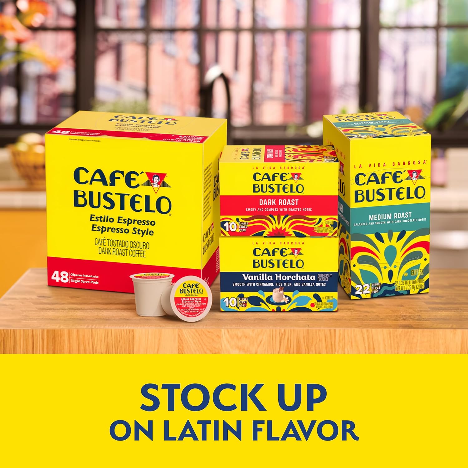 Café Bustelo Espresso Style Dark Roast, Single Serve Coffee Pods, 12 Count (Pack of 6)