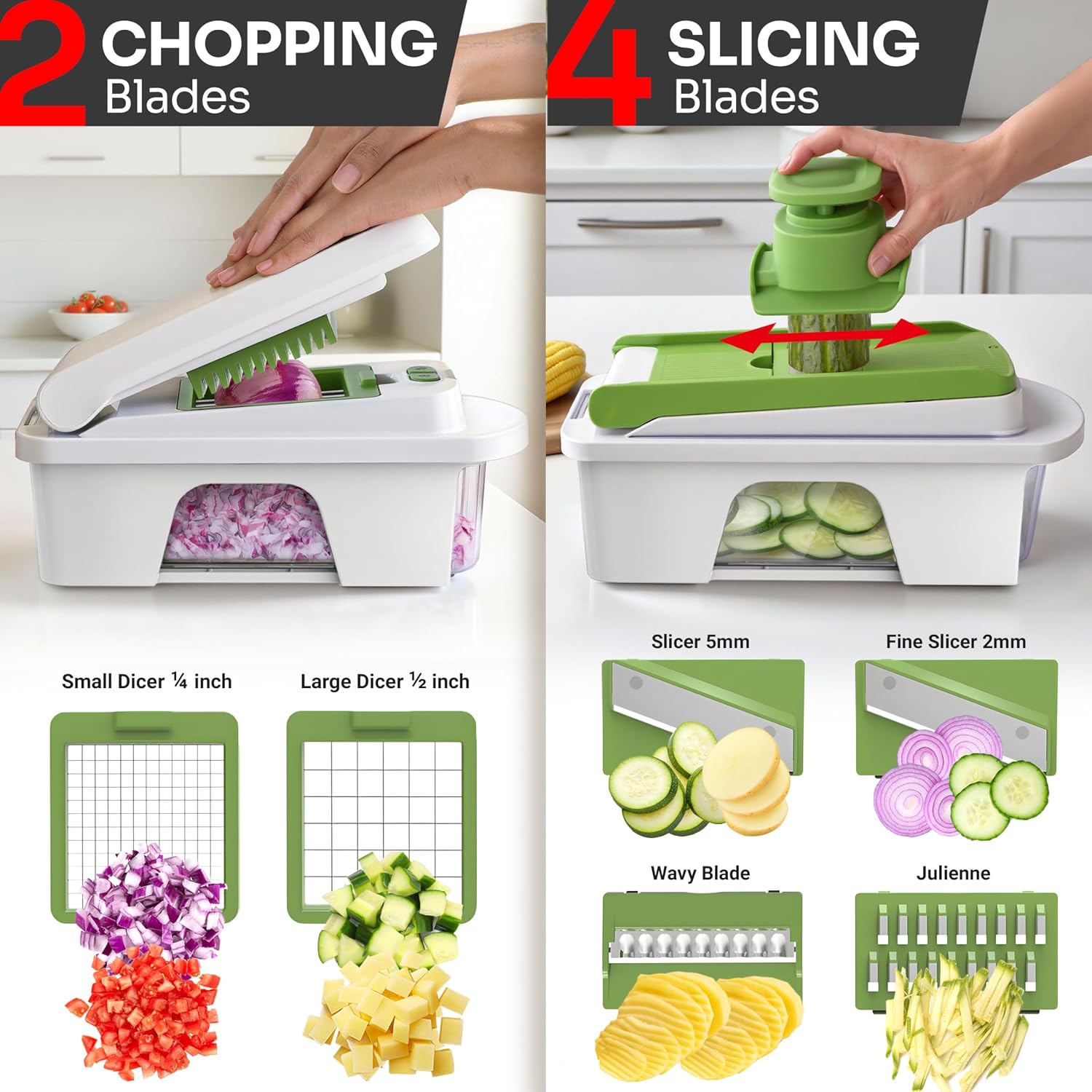 Mueller The Real Original Pro Vegetable Chopper & Mandoline Slicer, 10-in-1