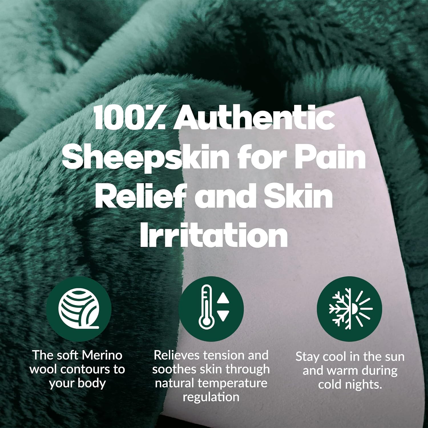 Natural Medical Sheepskin Pad, Non-Slip Back, Natural, 17 x 17 in, 1 Pack