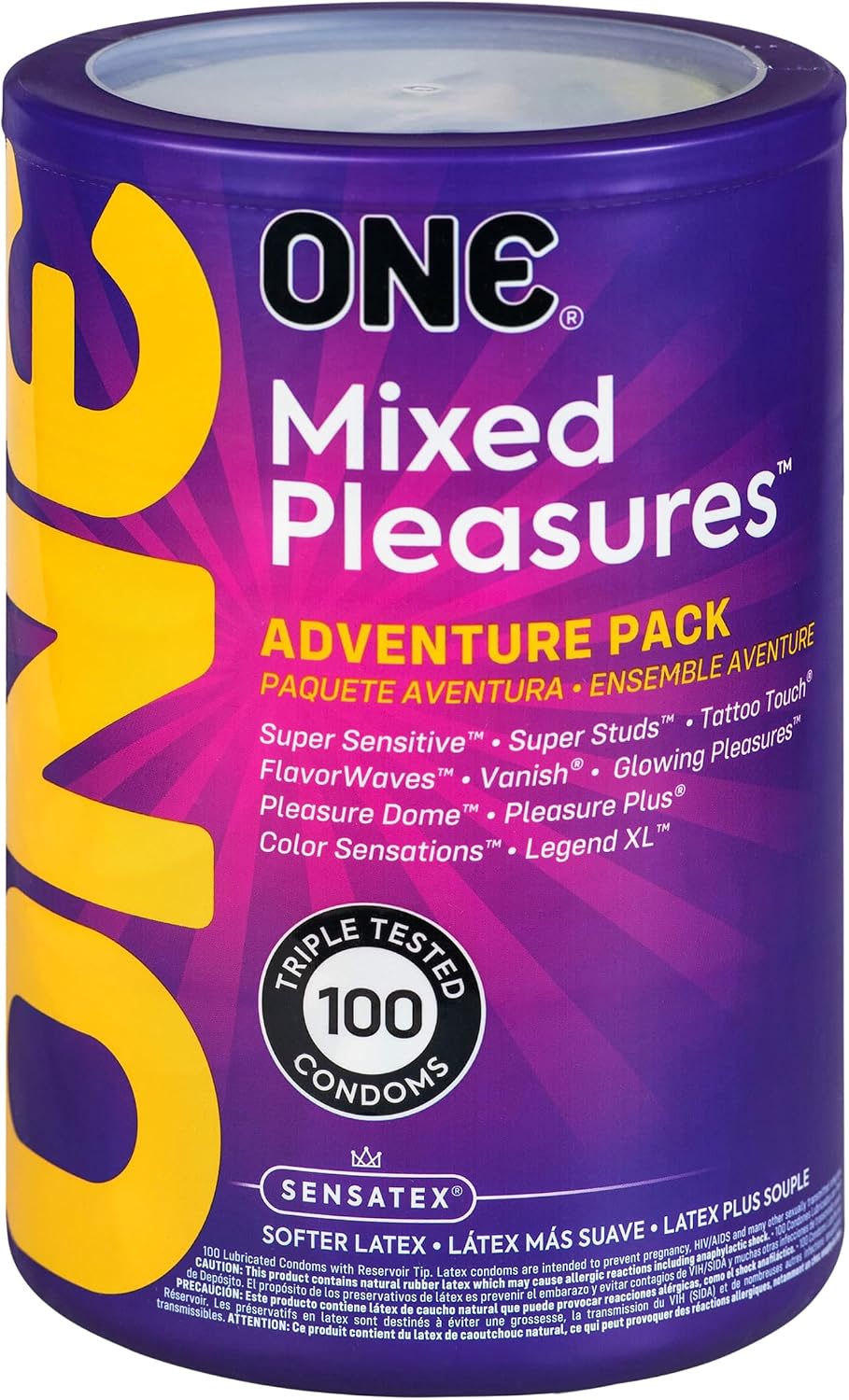 ONE® Condoms Mixed Pleasures | Variety Latex Condom Pack 100 Pack