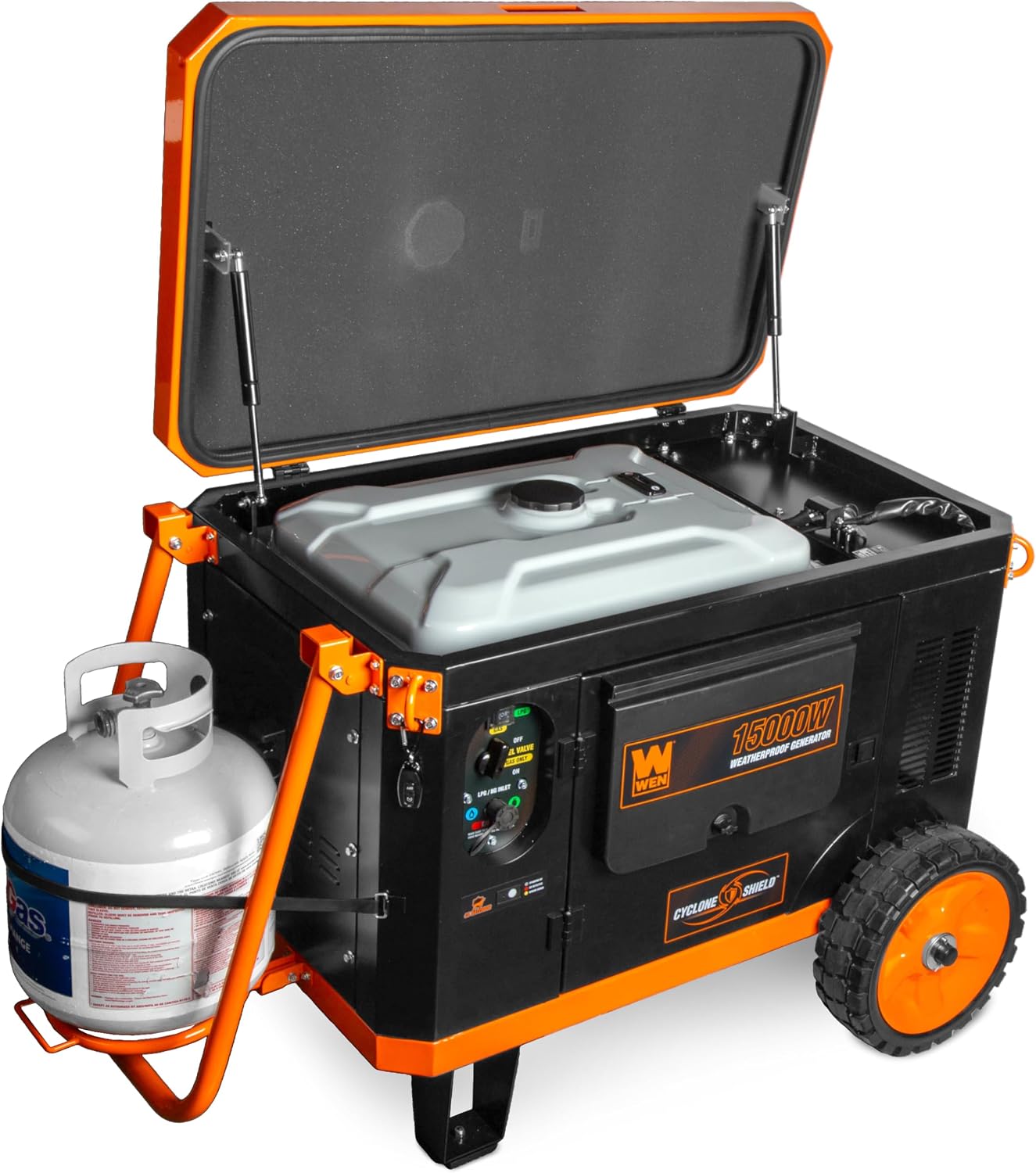 WEN 11,000-Watt 120V/240V Dual Fuel Portable Generator with Wheel Kit and Electric Start (DF1100T)