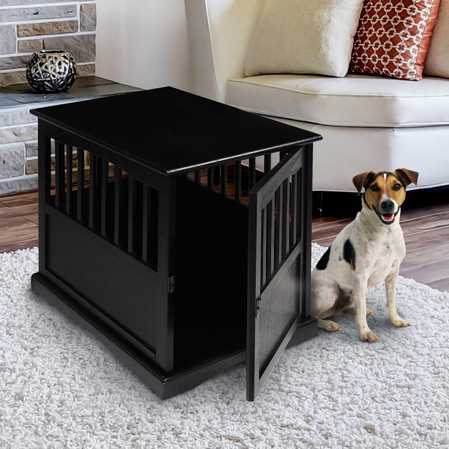 Casual Home Wooden Small Pet Crate, End Table, Espresso,19.5"W x 22.5"D x 22.5"H