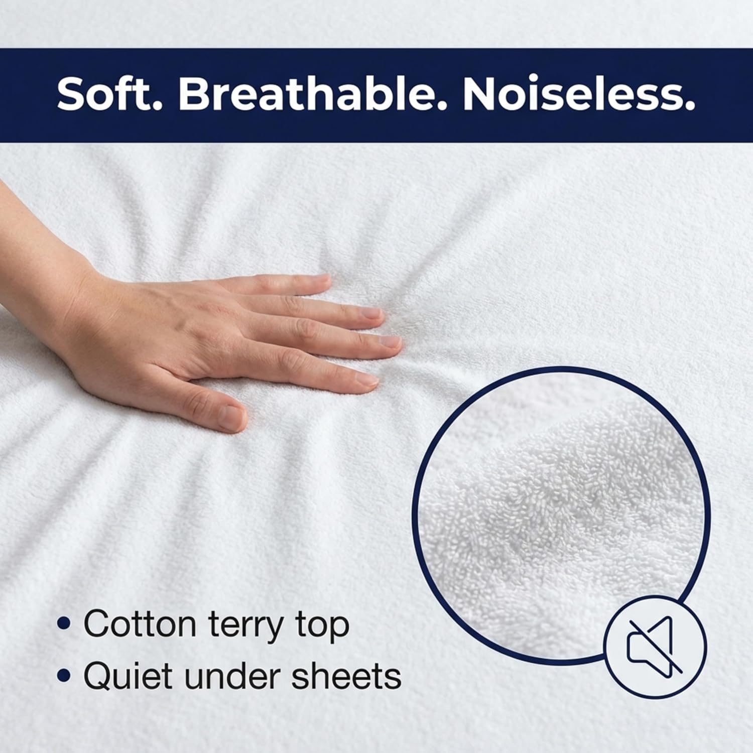 Zippered Waterproof Mattress Encasements - Hypoallergenic Mattress Protector Cover with Soft Cotton Terry Fabric Top - King Size 76' x 80'