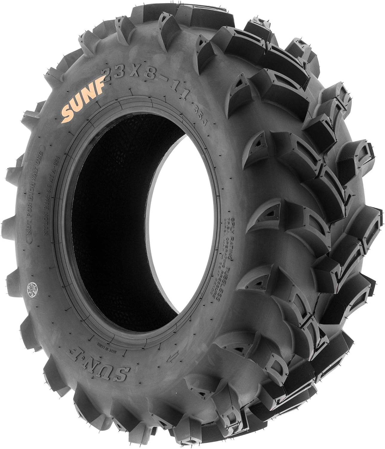 Set of 2 SunF A024 22x11-9 ATV UTV Mud/Trail Tires, 6-PR, Deep Directional Tread