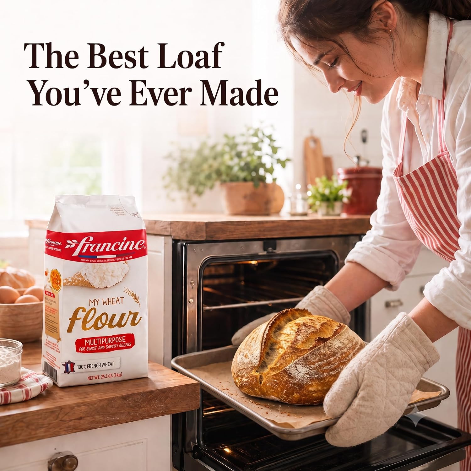 Francine T65 All-Purpose French Flour, Unbleached, 10% Protein, 2.2lb (2-Pack)