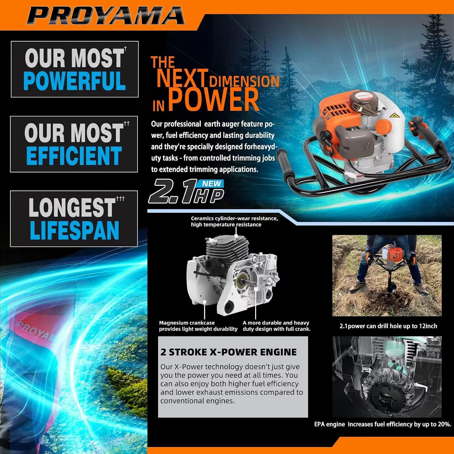 PROYAMA 54cc Post Hole Digger