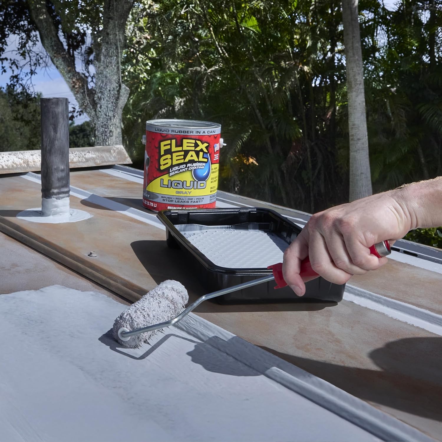 Flex Seal Liquid, Rubber Coating Sealant, Waterproof, Flexible, Breathable, and UV Resistant, Roof Repair, Basements, RV, Campers, Trailers, Marine