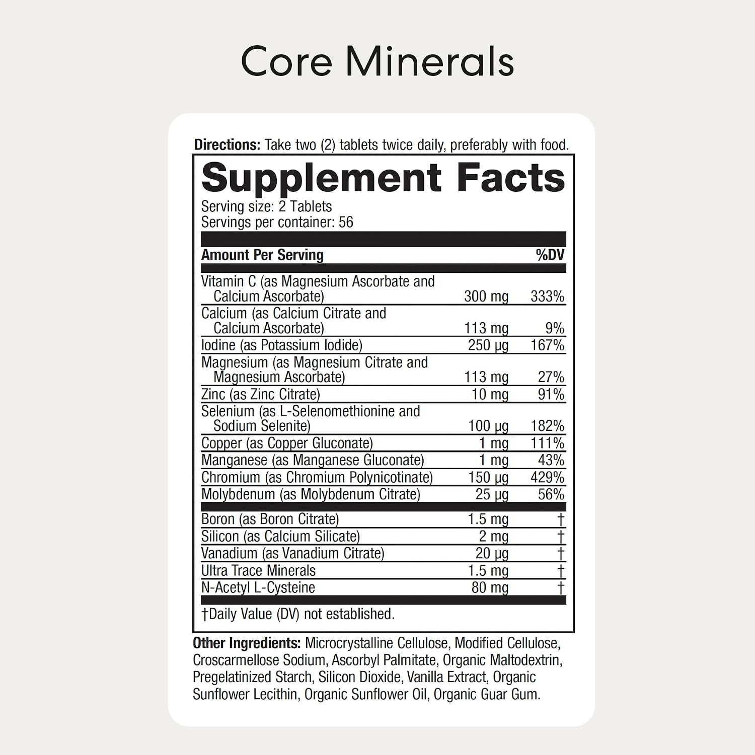 USANA - CellSentials Core Minerals with InCelligence - 112 Tablets | InCelligence Complex with CellSentials, Vitamins, Minerals, Botanicals
