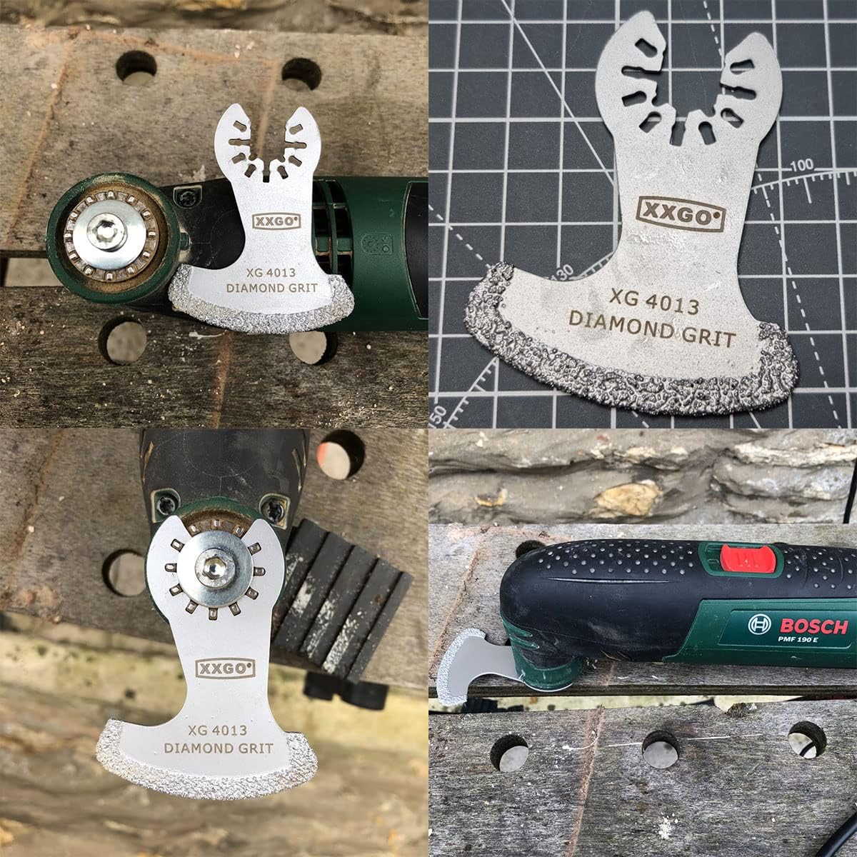 XXGO 4 Pcs Oscillating Multi Tool Diamond Grout Removal Blades XG4002D