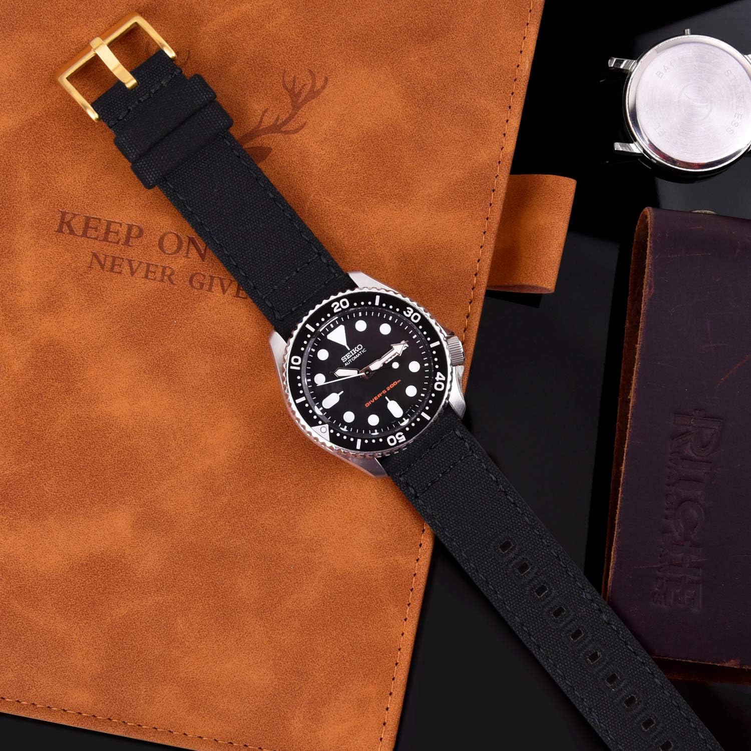 Ritche Christmas Gift Canvas Vintage Quick Release Watch Band 18mm 20mm 22mm 24mm Replacement Watch Straps for Men Women, White Elephant Gifts, Stocking Stuffers for Men, Father's Day gifts
