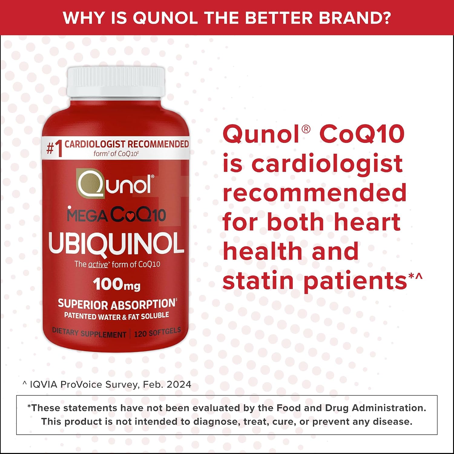 Qunol Mega Ubiquinol CoQ10 100mg, Superior Absorption, 100 Softgels | #1 Cardiologist Recommended Supplement for Heart Health, Coenzyme Q10 Supplement to support Vascular Health & Cellular Energy