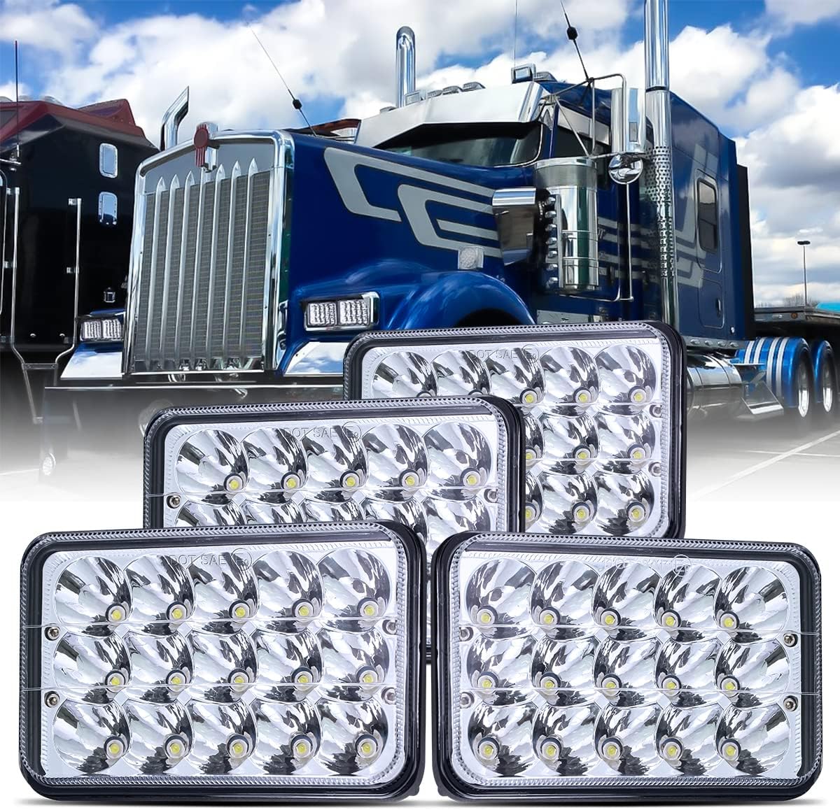 LEDMIRCY 5X7 LED Headlights, H6054 Headlights 7x6 Hi/Low Light 2PCS | Automotive Headlight Rectangular Assemblies 7x6 Replacement Headlamp for Truck Chevy Cherokee Tacoma Ford Van Sedans