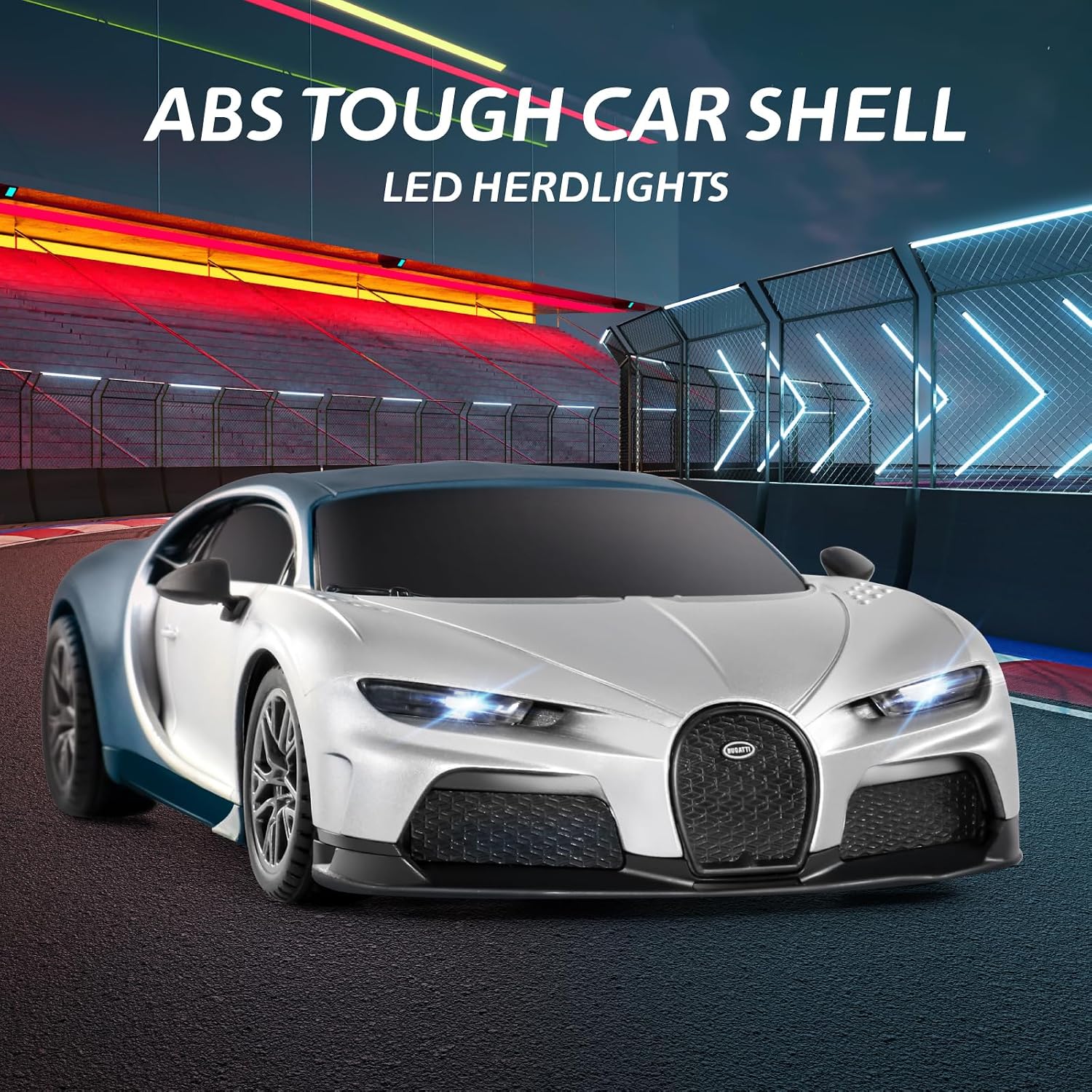 MIEBELY Licensed Bugatti Divo 1:24 Model RC Race Car for Kids Adults | Officially licensed;2.4GHz control; LED headlights;3.7V battery;sturdy ABS;indoor/outdoor play;gift for boys & collectors