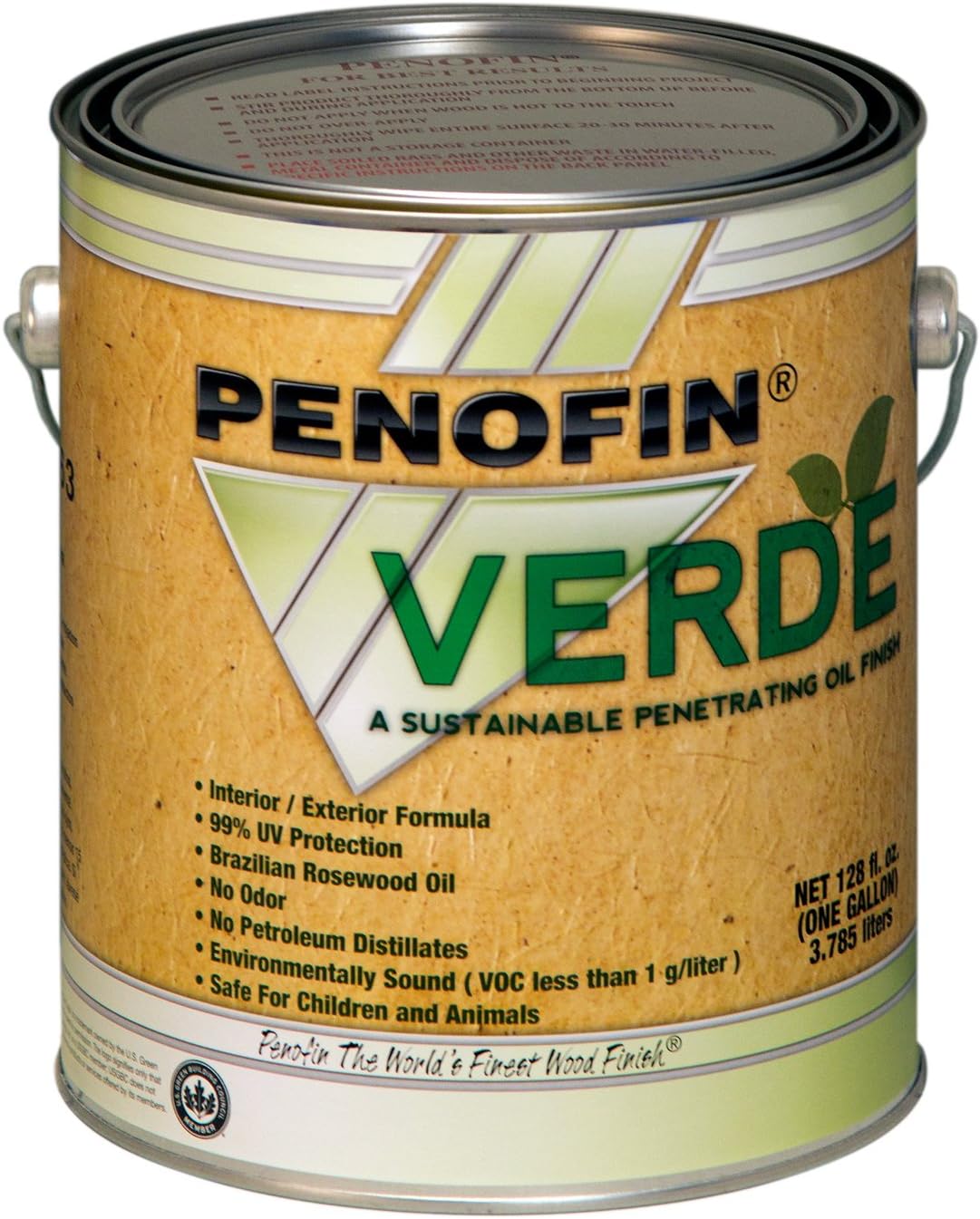 Natural 733921700895 Penofin Verde Sustainable Wood Finish, 1-Gallon, Size, 128 Fl Oz