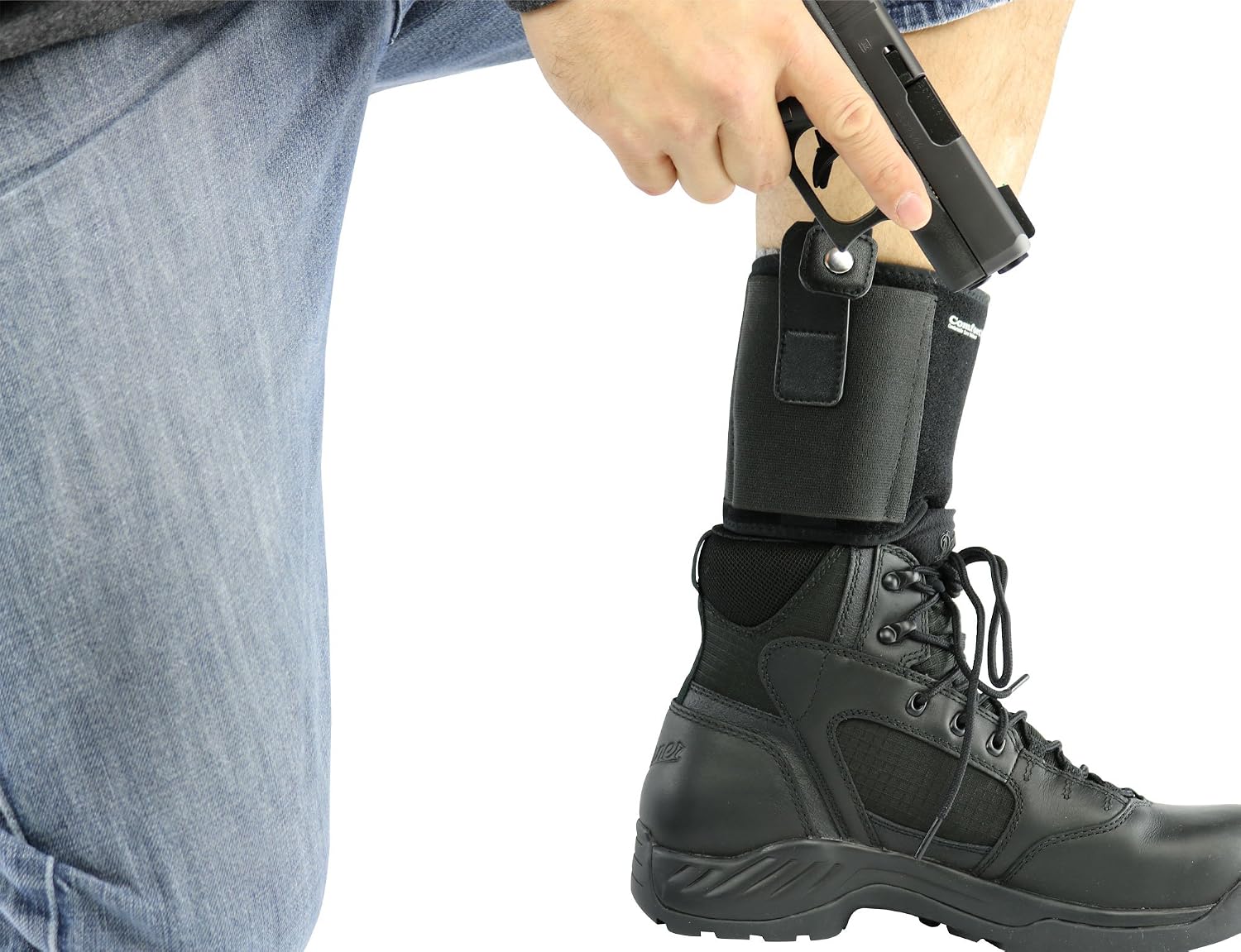 Ultimate Ankle Holster by ComfortTac, Compatible with Glock 42, 43, 36, 26, Smith and Wesson Bodyguard .380.38, Ruger LCP, LC9, Sig Sauer