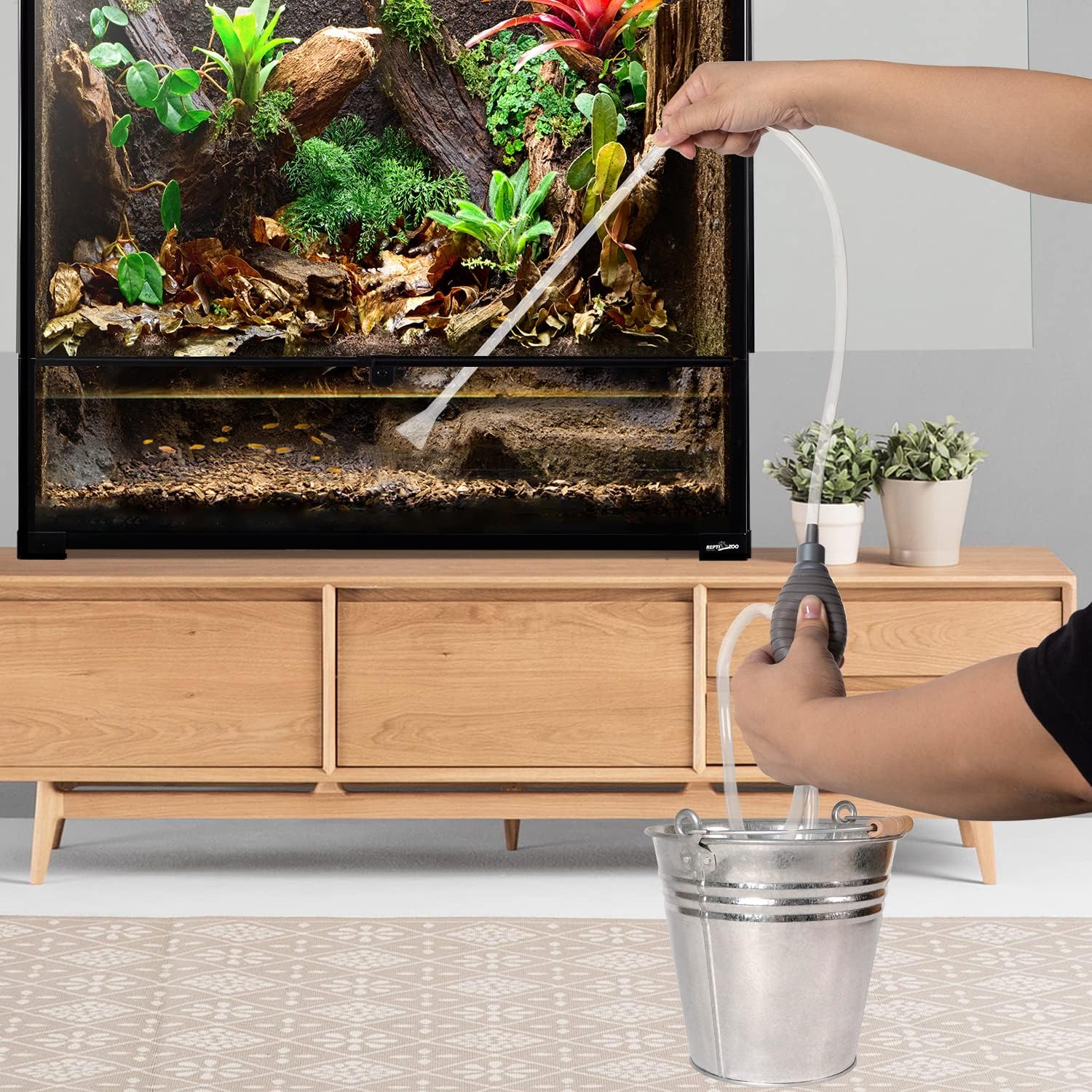 REPTI ZOO 85 Gallon Large Reptile Tank, Wide & Tall Tempered Glass Large Reptile Terrarium 47.2" x 17.7"x 23.6" for Tortoise Snake